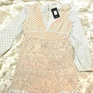 Brand new never worn fashion nova polka dot dress size large!